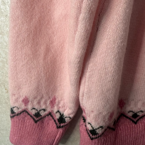 Pink Lily Geometric Pink Fair Aisle Sweater Wool Blend Western XL - Picture 6 of 8